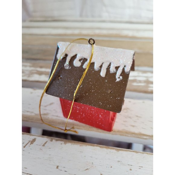 Birdhouse ornament vintage Xmas holiday tree - Picture 4 of 6